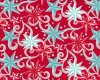 Patchworkstoff NORDIC HOLIDAY, dreidimensionale Sterne, rot-stumpfes türkis