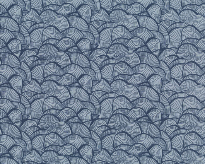 Patchworkstoff FLORAL WATERFALL, Wellenmuster, dunkelblau