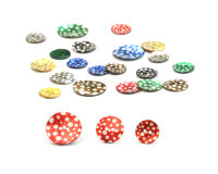 Perlmutt-Knopf SPECKLED PEARL mit Punkten, Union Knopf grün 15 mm