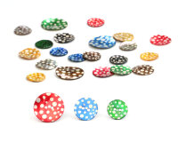 Perlmutt-Knopf SPECKLED PEARL mit Punkten, Union Knopf grün 18 mm