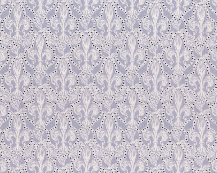 B-Ware Bio-Patchworkstoff MEDIEVAL FLEUR, Wappenlilie, grau-wollweiß, Jane Makower