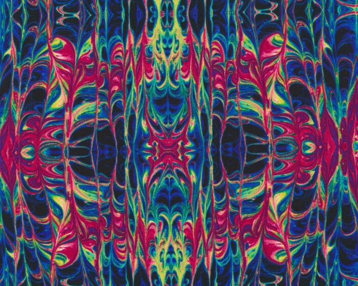 Patchworkstoff KISMET LIQUID LACE, Marmor-Kaleidoskop-Muster, fuchsia-blau