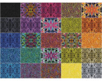 Patchworkstoff KISMET FLASH DANCE, Wellen-Kaleidoskop-Muster, aquablau