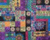 Patchworkstoff KISMET FLASH DANCE, Wellen-Kaleidoskop-Muster, aquablau