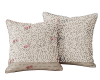 Halbleinen-Dekostoff SHABBY CHIC, Schrift und Rosen, natur-anthrazit