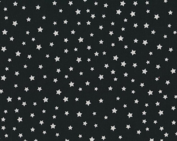 Patchworkstoff BLACK, WHITE & BRIGHT, Sterne, schwarz-weiß