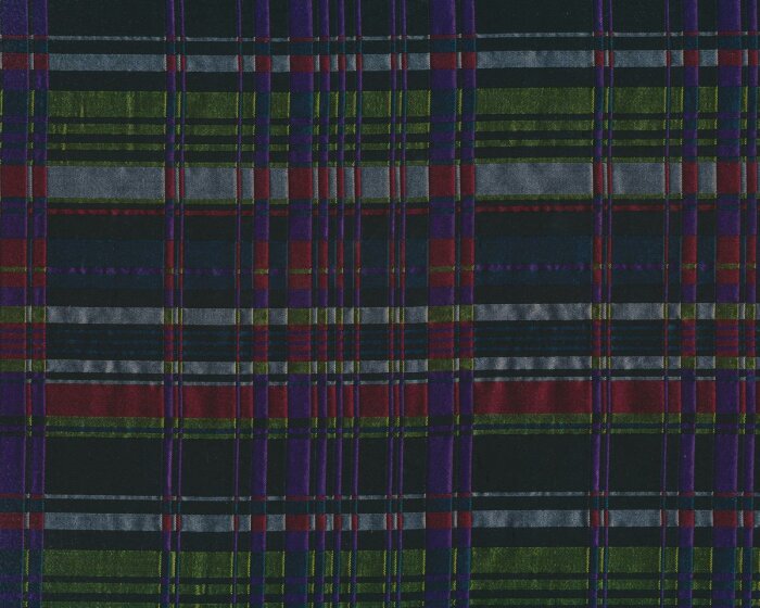 Jacquardstoff,Taftstoff ELEGANZA, Karo-Design, lila-dunkelgelb