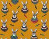 Baumwolljersey AUTUMN BUNNY, Hasen mit Pullover, goldbraun-grau