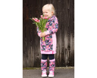 Sommer-Sweat LOVES TO PAINT, Lilien-Blüten, dunkelblau-rosa
