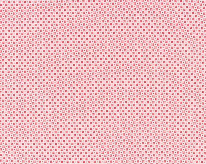 Baumwollstoff aus Italien MARIE, Kreiswaben, hellrot-weiß