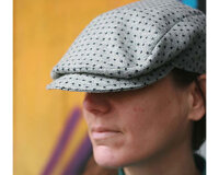 Wollstoff SMILLA, Punkte, grau-schwarz