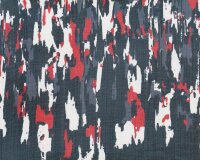 Designer-Seiden-Chiffon MARIES, Flecken, rot-grau-schwarz