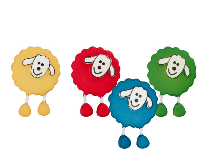 Kinderknopf SCHÄFCHEN mit Wackelbeinchen, Union Knopf natur