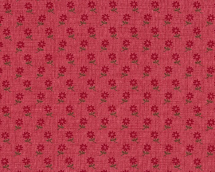 Patchworkstoff PETITES MAISONS DE NOEL, Blumen, stumpfes rot, Moda Fabrics