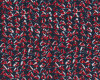 Designer-Kreppstoff aus Italien ADRIANA, Dreiecks-Collage, rot-dunkelblau