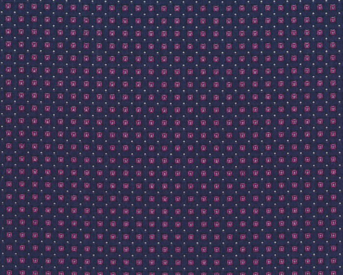 Designer Baumwollstoff ELLENA, Mini-Rauten-Vierecke, dunkelblau-pink