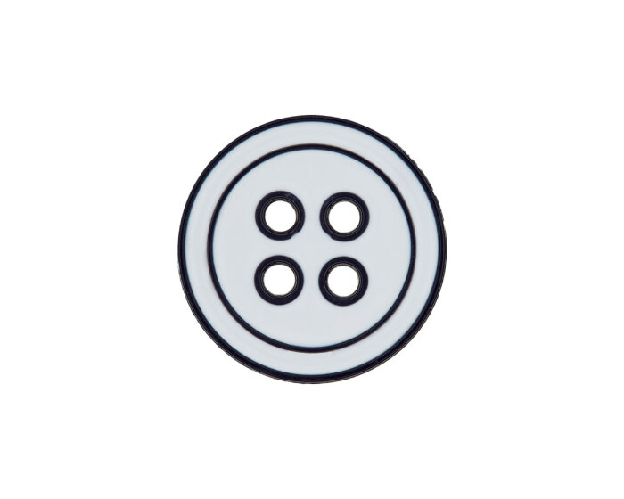 Glänzender Kunststoffknopf SEEWIND, weiß-blau, Union Knopf 15 mm