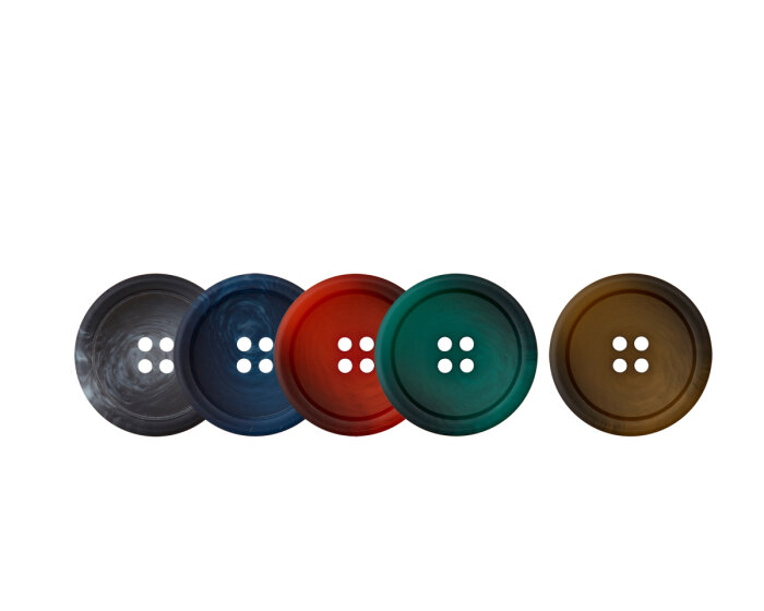 Marmorierter Kunststoffknopf BABYLON, Union Knopf dunkelgrau 28 mm