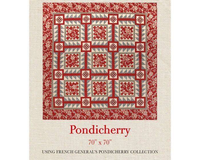 Patchwork-Anleitung PONDICHERRY, quadratischer Quilt, Moda Fabrics