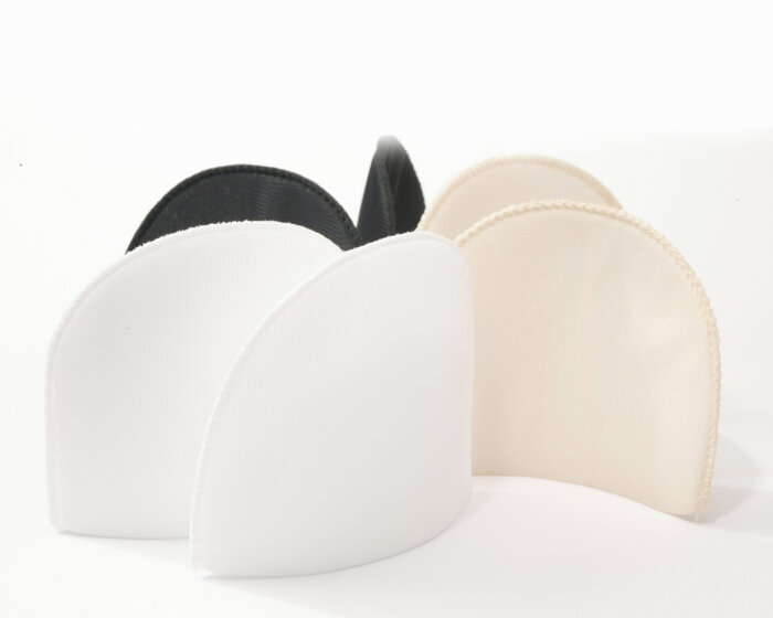 Schulterpolster HALBMOND S zum Annähen, 3 Farben weiß