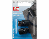 Kordelstopper 1-LOCH, schwarz und transparent transparent 20 mm