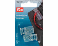 Kordelstopper 1-LOCH, schwarz und transparent transparent 20 mm