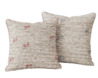 Halbleinen-Dekostoff SHABBY CHIC, Schrift und Rosen,...