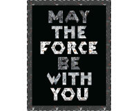 90-cm-Panel Patchworkstoff STAR WARS: THE LAST JEDI, X-Wing-Fighter, dunkelgrau-orange
