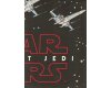 90-cm-Panel Patchworkstoff STAR WARS: THE LAST JEDI, X-Wing-Fighter, dunkelgrau-orange
