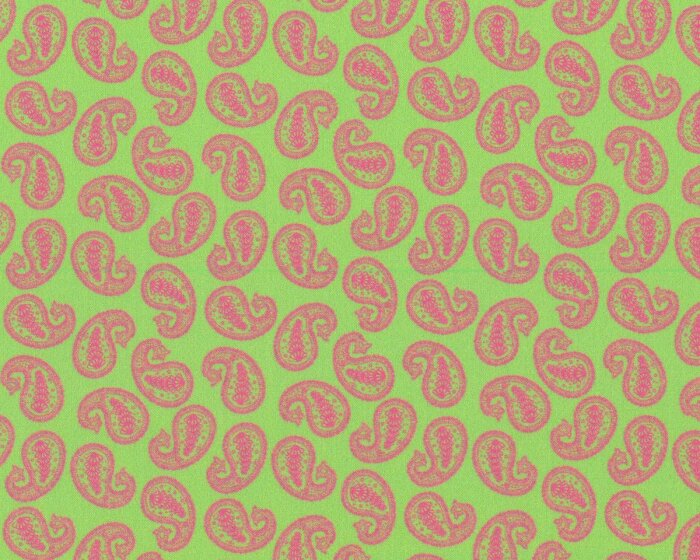 Viskosestoff HIPPIE PAISLEY, kleine Paisleys, hellgrün-pink