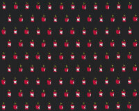 Patchworkstoff APPLE A DAY, Äpfel, schwarz-rot