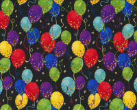 Metallic-Patchworkstoff ITS MY PARTY, Luftballons,...