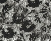 Jacquardstoff MANYA, Rosenzweige, schwarz-silber metallic