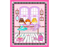 90-cm-Panel Patchworkstoff BELLA-RINA, Ballerinas, rosa-pink