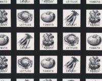 Patchworkstoff FARM TO TABLE, Gemüse-Kästchen,...