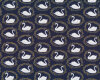 Patchworkstoff BLACK SWAN, Schwan-Medaillons, dunkelblau-weiß