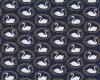 Patchworkstoff BLACK SWAN, Schwan-Medaillons, dunkelblau-weiß