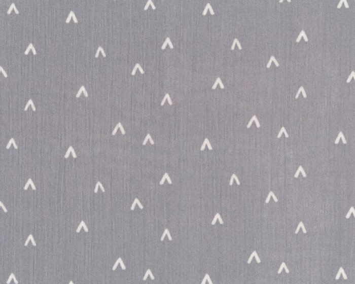 Double Gauze BRUSH GEO, Zacken, hellgrau-wollweiß