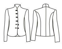 Zwischenmass Schnittmuster WALKJACKE 168 M (Mittlerer Umfang)