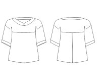 Zwischenmass Schnittmuster BLUSE MIT HALSFERNEM AUSSCHNITT 168 K (Kleiner Umfang)