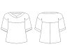 Zwischenmass Schnittmuster BLUSE MIT HALSFERNEM AUSSCHNITT 168 K (Kleiner Umfang)