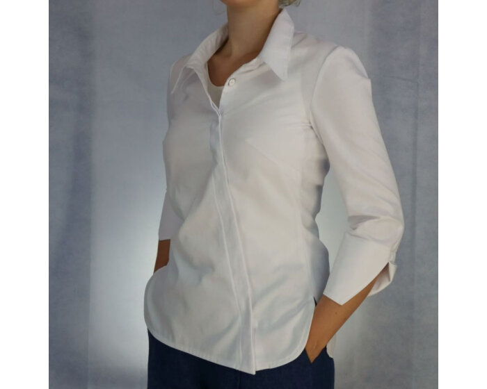 Zwischenmass Schnittmuster HEMDBLUSE MIT SCHRÄGER KNOPFLEISTE 168 K (Kleiner Umfang)