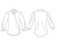 Zwischenmass Schnittmuster HEMDBLUSE MIT SCHRÄGER KNOPFLEISTE 168 K (Kleiner Umfang)