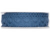 7 m Baumwoll-Spitzenband HÄKELSPITZE, 28 mm, dunkles taubenblau