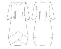 Zwischenmass Schnittmuster BALLONKLEID MIT BREITER SAUMKANTE