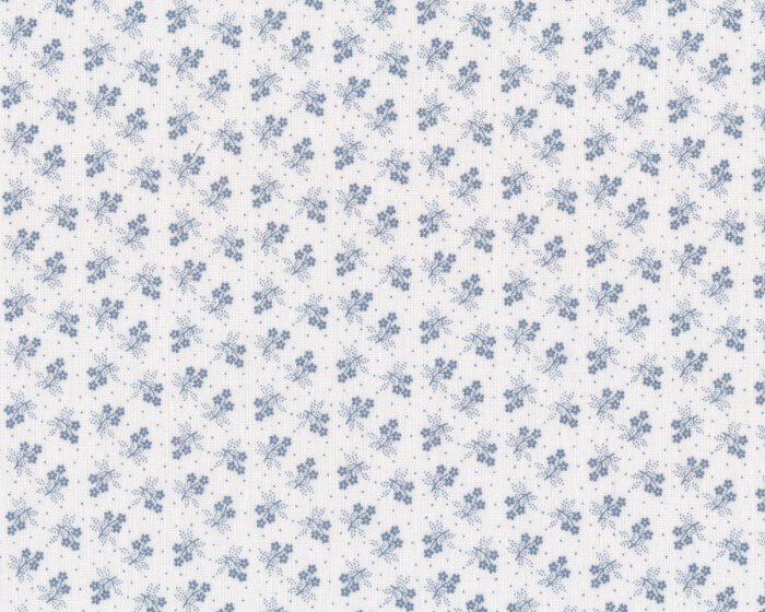 Westfalenstoff KYOTO, Streublümchen, taubenblau-wollweiß
