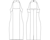 Zwischenmass Schnittmuster NECKHOLDERKLEID 168 K (Kleiner Umfang)