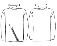 Zwischenmass Schnittmuster PULLOVER MIT ROLLKRAGEN 168 M (Mittlerer Umfang)