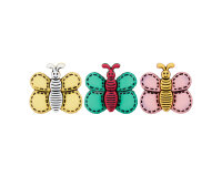 Kinderknopf SCHMETTERLING, 10 Farben, Union Knopf hellbraun