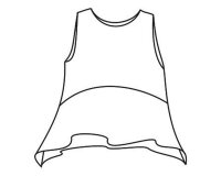 Zwischenmass Schnittmuster  ZIPFELTOP 168 K (Kleiner Umfang)